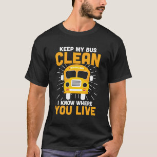Mein Bus-Saubere-Schulbusfahrer behalten T-Shirt