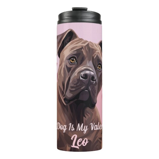 Mein Cane Corso Dog ist mein Valentinin Personalis Thermosbecher (Vorderseite)