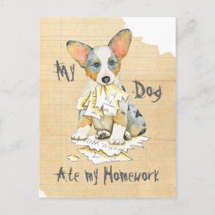 Mein Cardigan Welsh Corgi Ate meine Hausaufgaben Postkarte