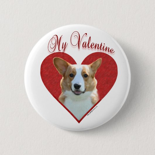 Mein Cardigan Welsh Corgi Valentine Button (Vorderseite)