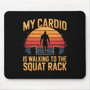 Mein Cardio geht zum Squat Rack Retro Gym P Mousepad