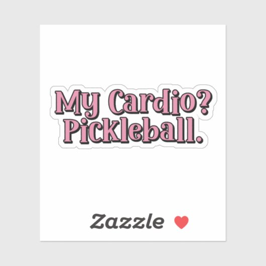 Mein Cardio? Pickleball. Funny Typografy Aufkleber (Blatt)