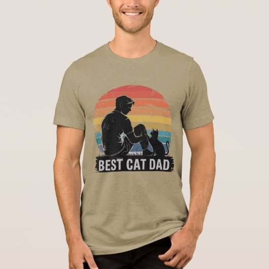 Mein Cat Vater Hero Beste Katze Vater Hoodie Tri-Blend Shirt (Vorderseite)