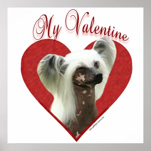 Mein Chinesisch Crested Valentine Poster (Vorne)