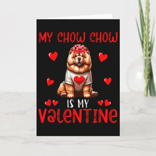Mein Chow Chow ist mein Valentinstag-Herzen-Kostüm Karte