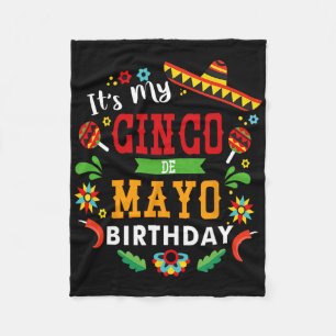 Mein Cinco De Mayo Geburtstag Lustige Geburtstagsf Fleecedecke