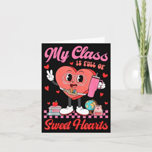 Mein Cl Ist Voller Süßer Herzen Lehrer Valentinsta Karte (Vorderseite)