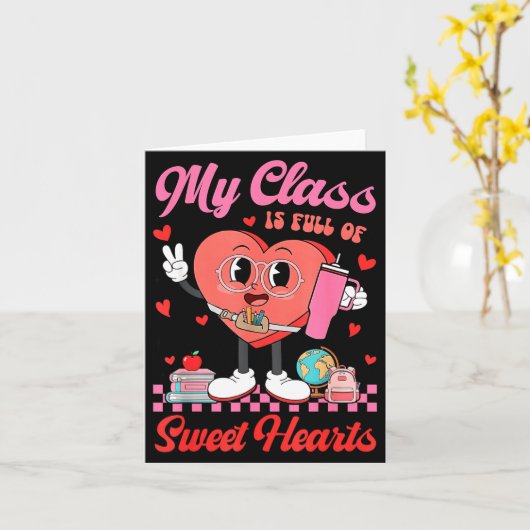 Mein Cl Ist Voller Süßer Herzen Lehrer Valentinsta Karte (Gelbe Blume)