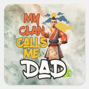 Mein Clan nennt mich Vater - Vatertag Quadratischer Aufkleber