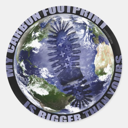Mein CO2 Fußabdruck ist größer als deiner! Aufkleb Runder Aufkleber (Vorderseite)