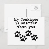 Mein Cockapoo ist klüger als du Postkarte (Vorne/Hinten)