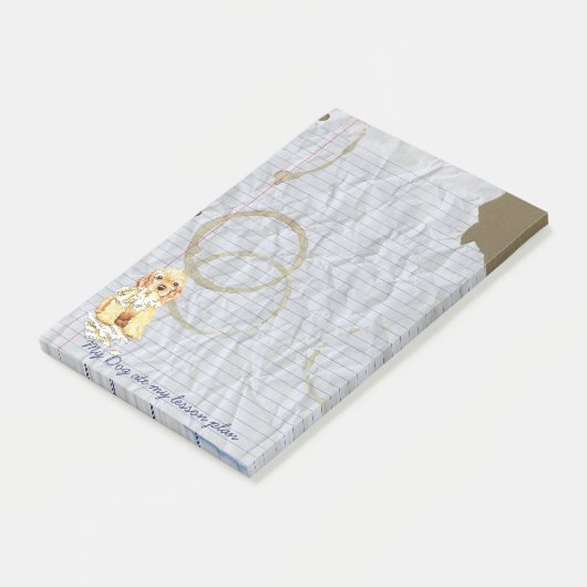 Mein Cocker Spaniel hat meinen Lektionsplan aufgeg Post-it Klebezettel (angewinkelt)