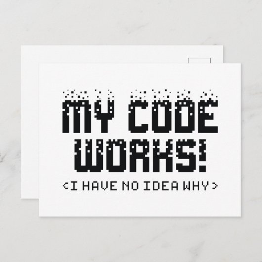 Mein Code funktioniert Postkarte (Vorne/Hinten)