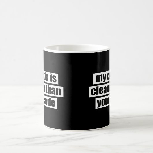 Mein Code ist sauberer als Ihr Code Kaffeetasse (Mittel)