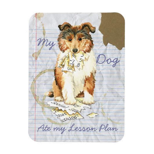 Mein Collie Ate My Lessingplan Magnet (Vertikal)