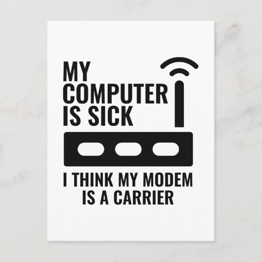 Mein Computer ist krank Postkarte (Vorderseite)