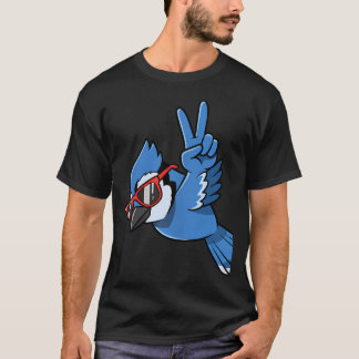 Mein cooler Blauhäher mit Sonnenbrille Frieden T-Shirt
