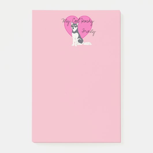 Mein Cooler Husky in Rosa Post-it Klebezettel (Vorderseite)