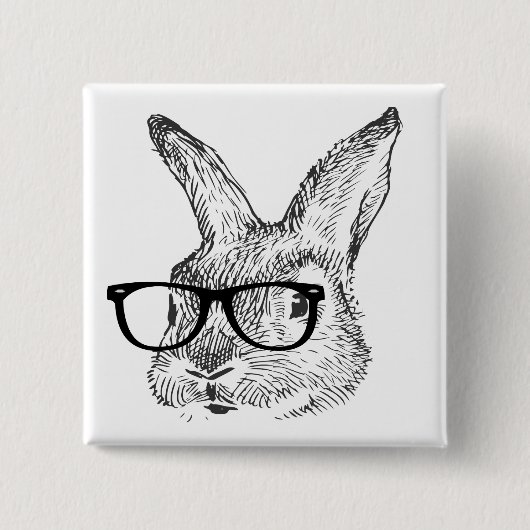 mein cooles Kaninchen mit Schauspielen entwarf Button (Vorderseite)