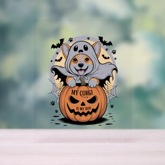 Mein Corgi ist mein Boo Halloween Acrylschild (Neutral)