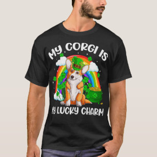 Mein Corgi ist mein Glücksbringer Kleeblätter Rain T-Shirt