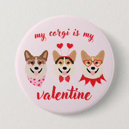 Mein Corgi ist mein Valentine Button
