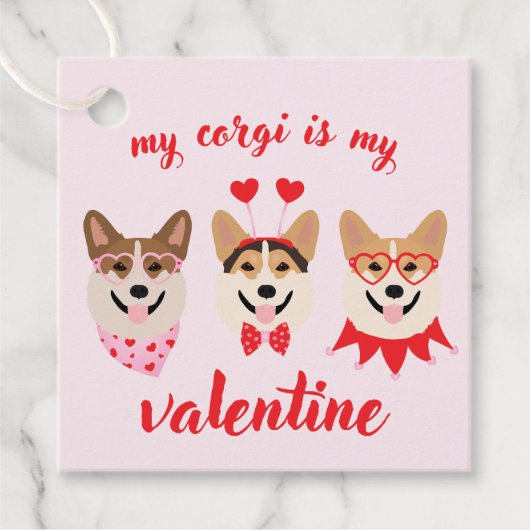 Mein Corgi ist mein Valentine Geschenkanhänger (Vorderseite)