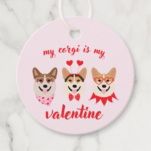 Mein Corgi ist mein Valentine Geschenkanhänger (Vorderseite)