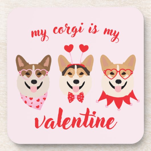 Mein Corgi ist mein Valentine Getränkeuntersetzer (Vorderseite)