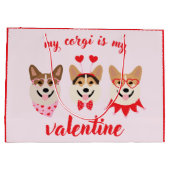 Mein Corgi ist mein Valentine Große Geschenktüte (Rückseite)