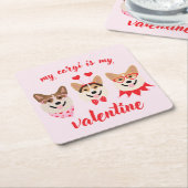Mein Corgi ist mein Valentine Rechteckiger Pappuntersetzer (angewinkelt)