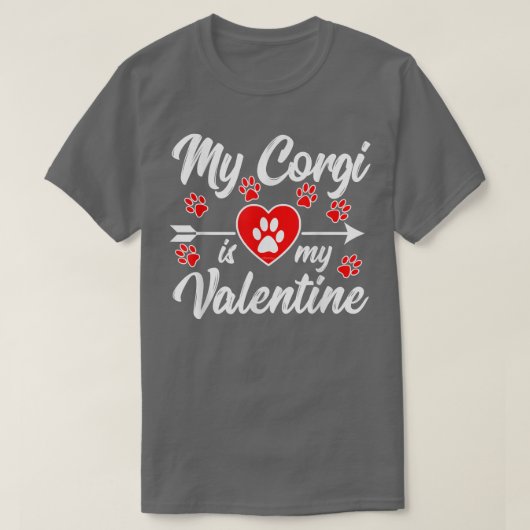 Mein Corgi ist mein Valentine T-Shirt (Design vorne)