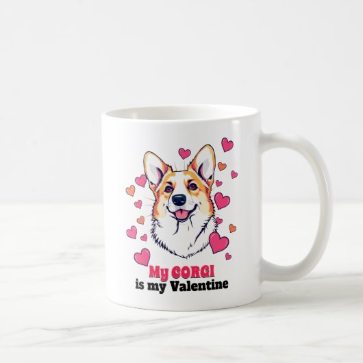 Mein Corgi ist mein Valentinhund Niedlich Funny Kaffeetasse (Rechts)