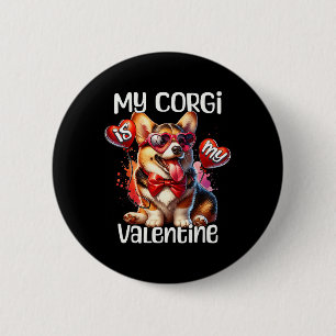 Mein Corgi ist mein Valentinstag-Corgi Button