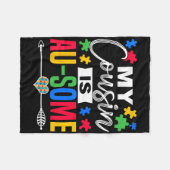 Mein Cousin ist ein "Au-some Autismus Awareness Mo Fleecedecke (Vorderseite (Horizontal))