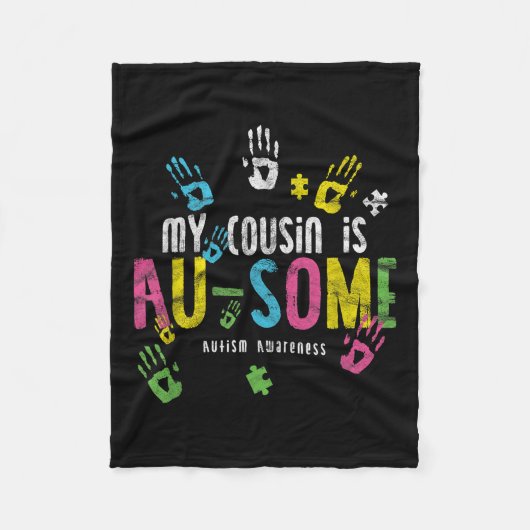 Mein Cousin ist ein Au-some _ Autismus Bewusstsein Fleecedecke (Vorderseite)