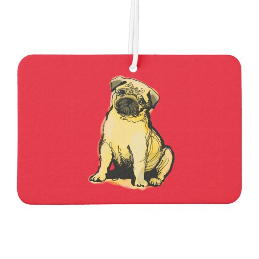 Mein cremefarbenes Mops Autolufterfrischer (Rückseite)