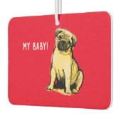 Mein cremefarbenes Mops Autolufterfrischer (Links)