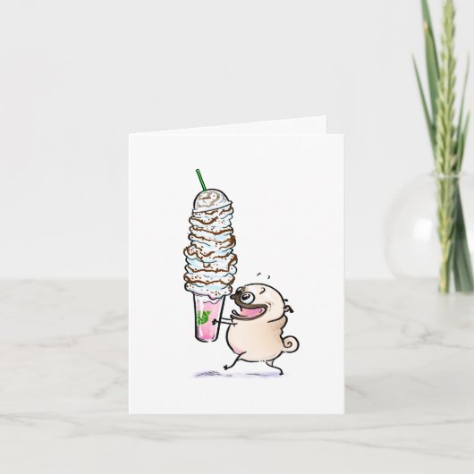 Mein Cup Runnett Over Mops Dankeschön Karte (Vorderseite)