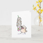 Mein Cup Runnett Over Mops Dankeschön Karte (Gelbe Blume)