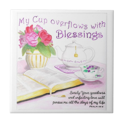 Mein Cup überfließt Keramik Fliese (Vorderseite)