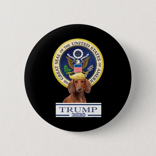 Mein Dachshund für Trump Button (Vorderseite)
