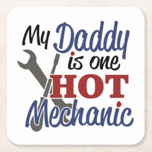 Mein Daddy ist ein heißer Mechaniker Rechteckiger Pappuntersetzer