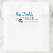 Mein Daddy ist im Irak (blau) Runder Aufkleber (Tasche)