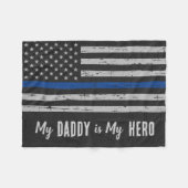 Mein Daddy ist mein Held - Polizeibaby "Thin Blue Fleecedecke (Vorderseite (Horizontal))