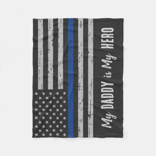 Mein Daddy ist mein Held - Polizeibaby "Thin Blue Fleecedecke (Vorderseite)