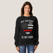 Mein Daddy ist mein Held Thin Red Line Herz Flag F Sweatshirt (Vorne ganz)