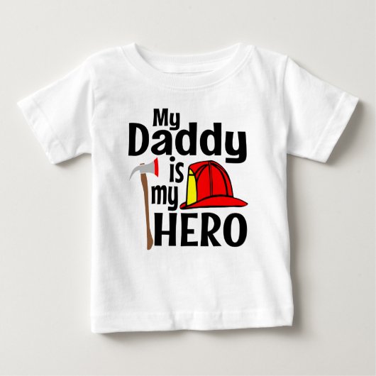 MEIN DADDY IST MEIN HERO FIREMANER HAT BABY T-SHIRT (Vorderseite)