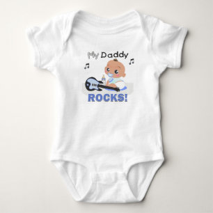 Mein Daddy Rocks Blue African Guitar Säugling Stra Baby Strampler