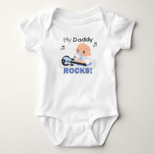 Mein Daddy Rocks Blue Gitarre Säugling Strampler B